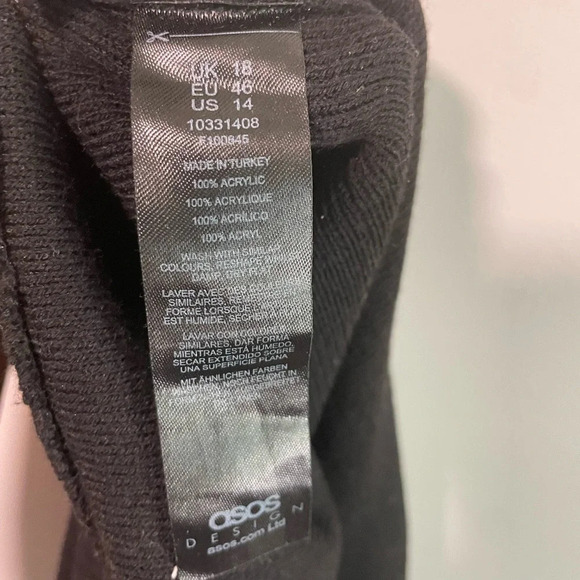 ASOS  Design Women’s Black Wide Leg Pants w Side Hem Split - Size 14 - Picture 8 of 8